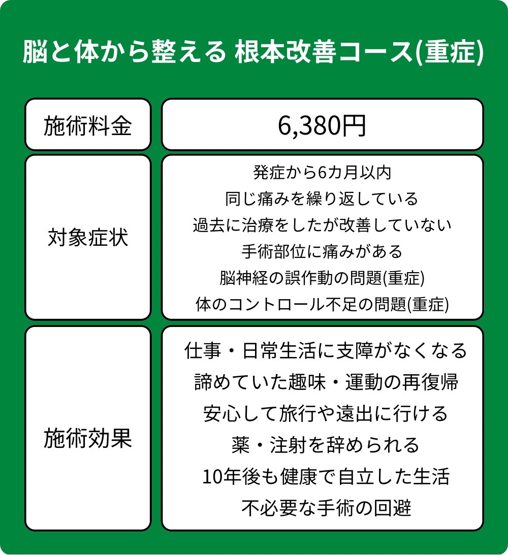 脳と体から整える根本改善コース（重症）